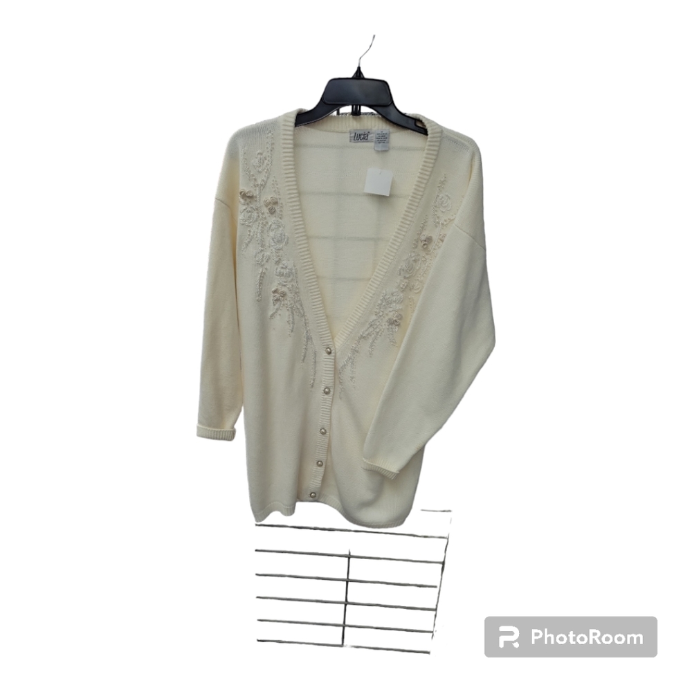 Lucia Cream/Ivory Cardigan Button up Size M